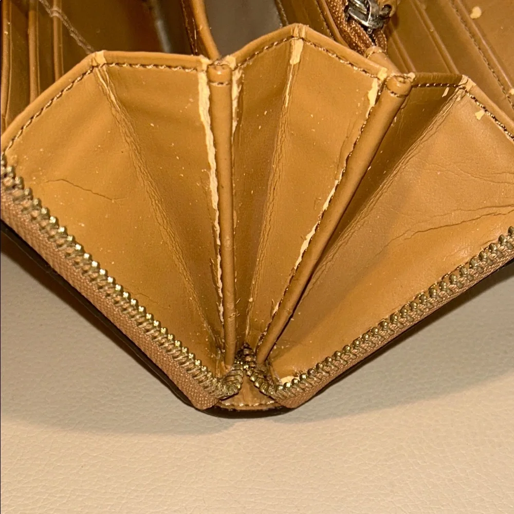 Coach Park Python Continental Long Wallet  Beige & Brown  Pte- owned